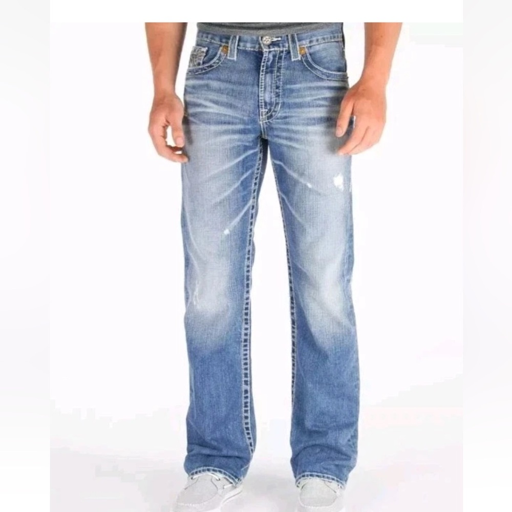 Big Star Men's Relaxed Light Blue Distressed Jeans
